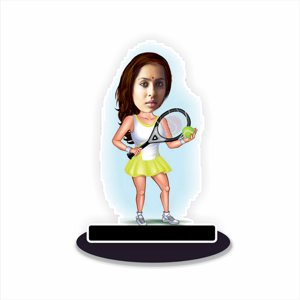 Badminton Girl Caricature 001