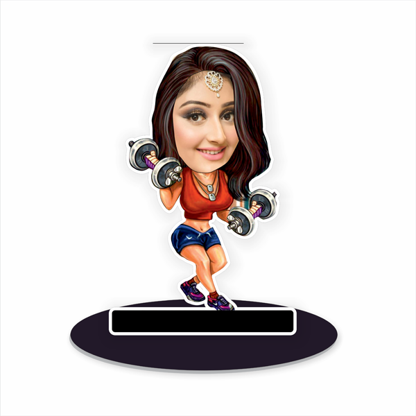 Gym Lover Fit Girl Caricature 10