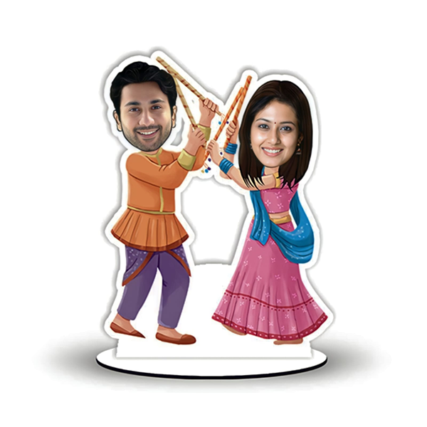 Garba Couple Caricature 16