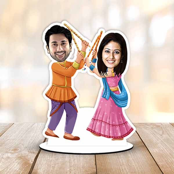 Garba Couple Caricature 16