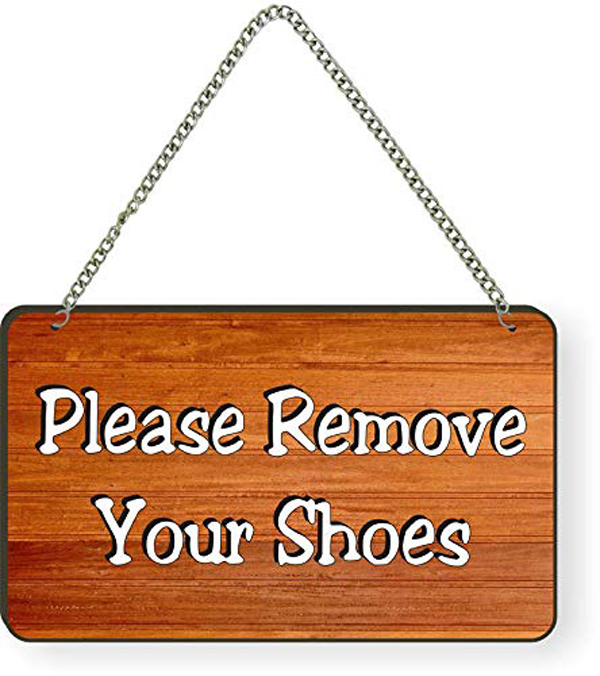 Please Remove Your Shoes Door Hanging