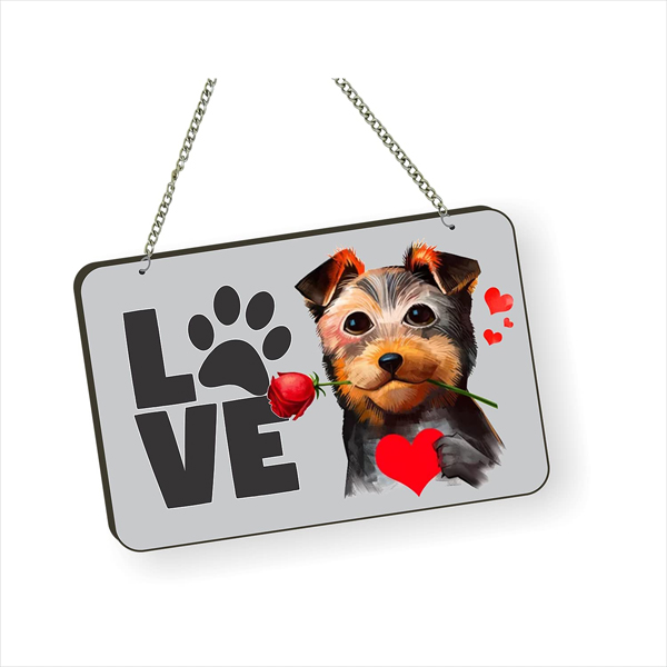 Love Dog Lover Quote Printed Wall Hanging