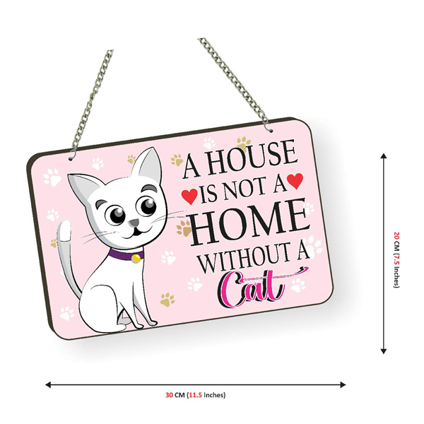 Cat Lover Quote Printed Wall Hanging