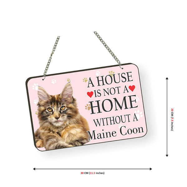 Maine Coon Cat Lover Quote Printed Wall Hanging