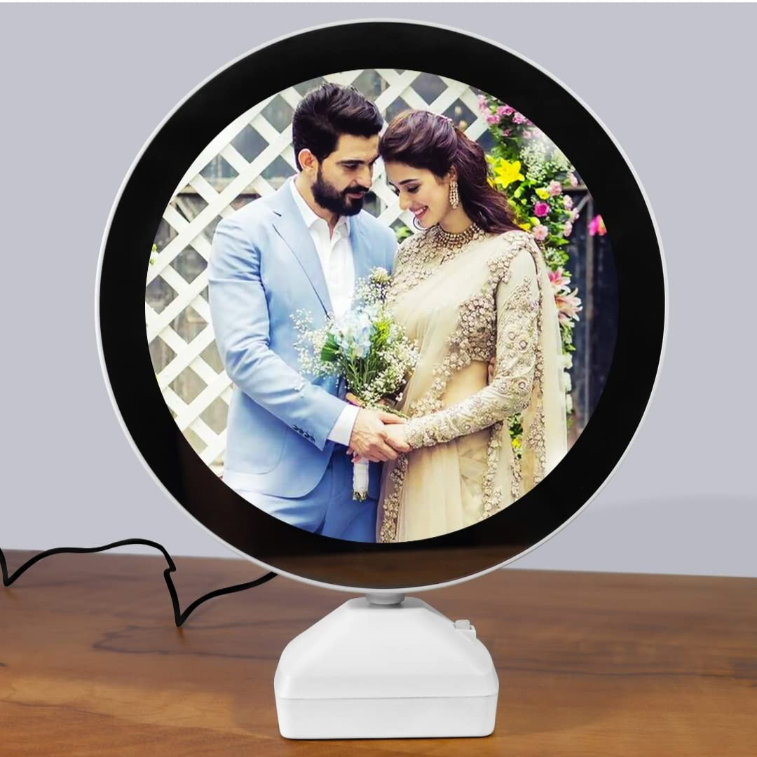 Round Magic Mirror Tabletop Photo Frame