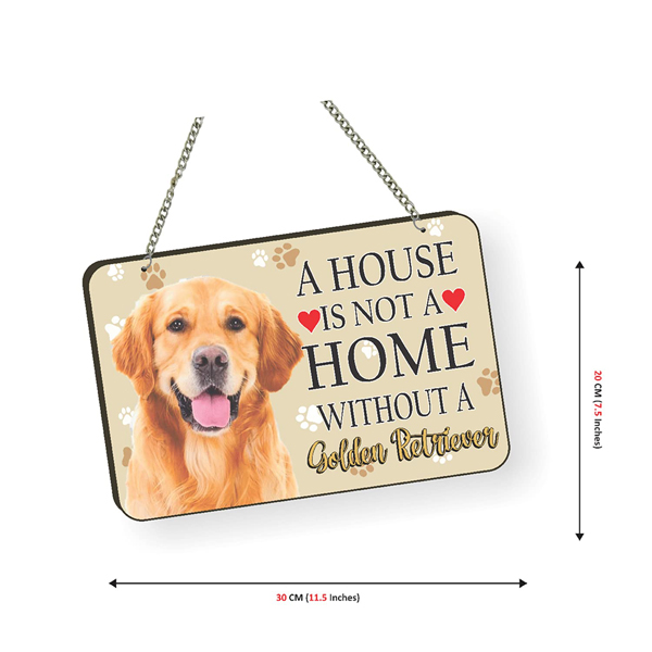 Golden Retriever Dog Lover Quote Printed Wall Hanging