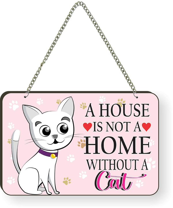 Cat Lover Quote Printed Wall Hanging