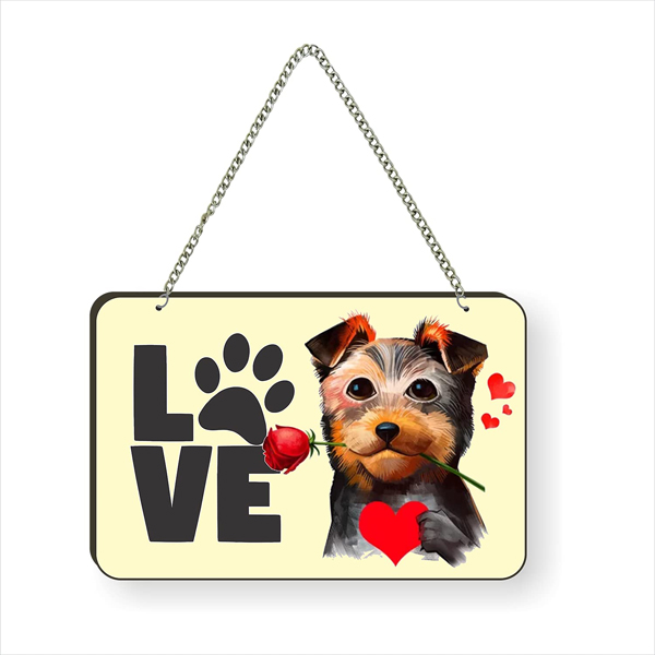 Love Dog Lover Quote Printed Wall Hanging