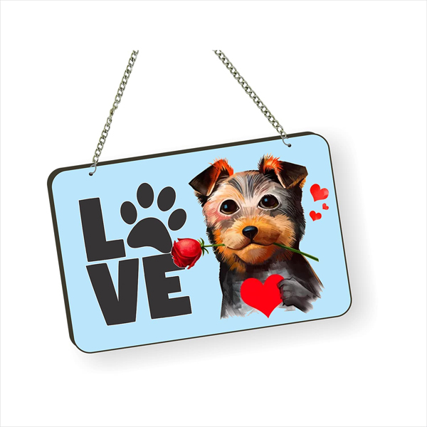 Love Dog Lover Quote Printed Wall Hanging