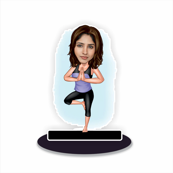 Cute Yoga Girl Caricature 07