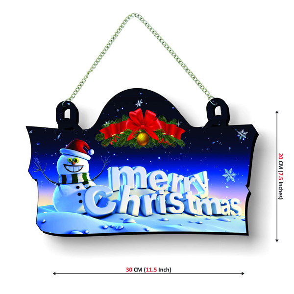 Merry Christmas Wall Hanging Blue