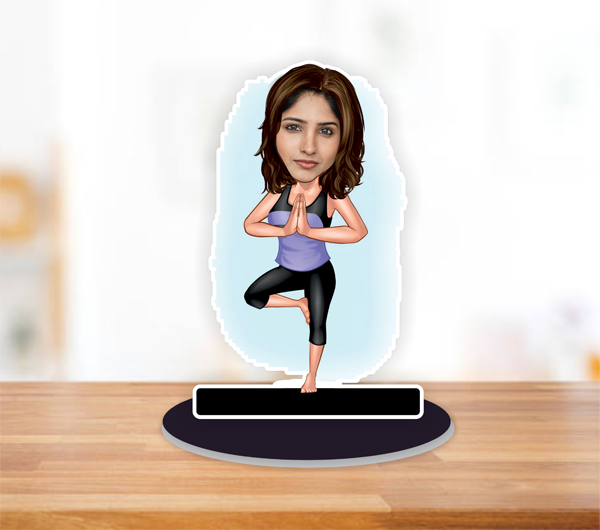 Cute Yoga Girl Caricature 07