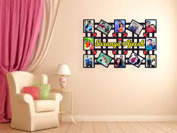 Customized 12 Photo & Name Frame