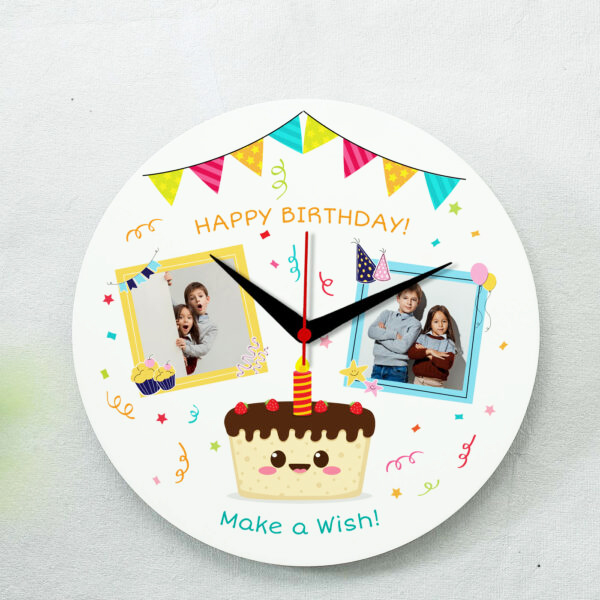 Round Happy Birthday Wall Clock 01