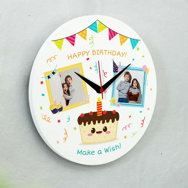 Round Happy Birthday Wall Clock 01